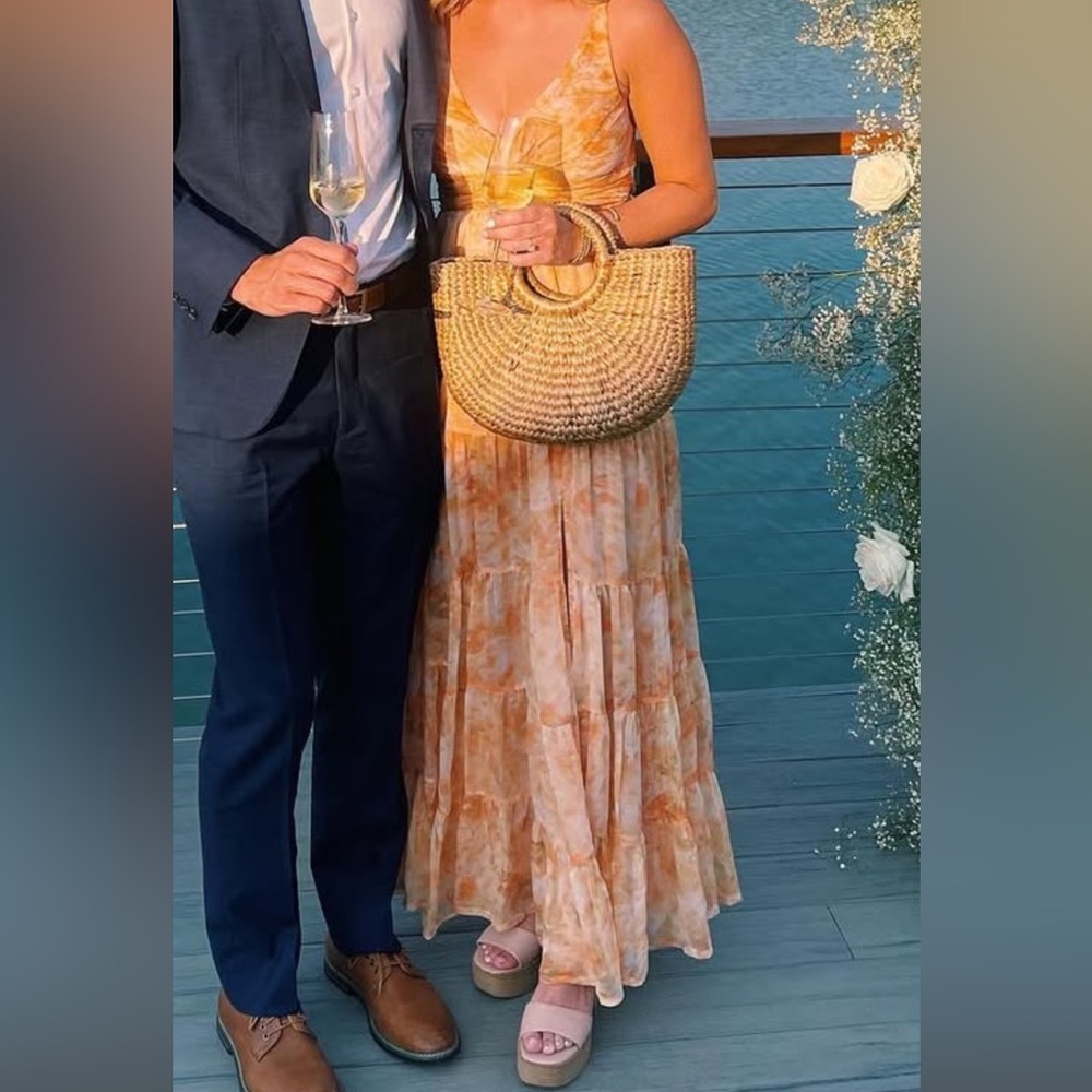 ASTR Orange Sleeveless Maxi Dress